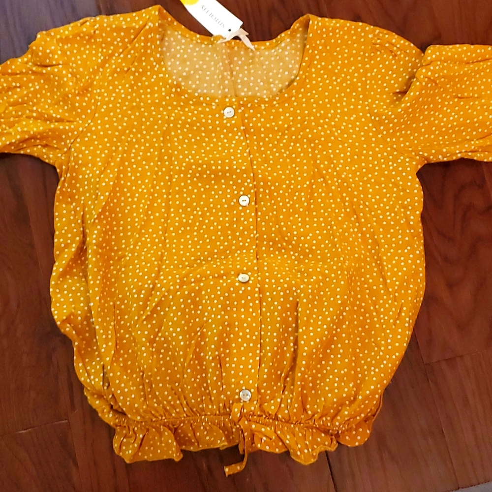 Yellow polka-dot blouse